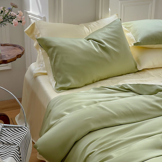 80s Lyocell Tencel Bedding Four-piece Set Entry Luxury Ice Silk Quilt Cover Quilt Cover Bed Sheet Silk New Style Bedclothes