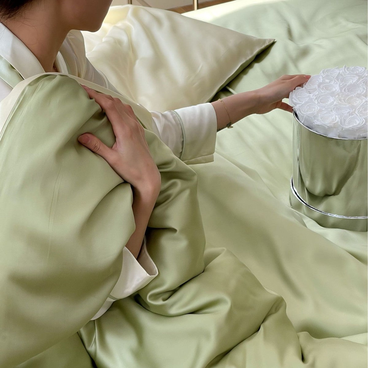 80s Lyocell Tencel Bedding Four-piece Set Entry Luxury Ice Silk Quilt Cover Quilt Cover Bed Sheet Silk New Style Bedclothes
