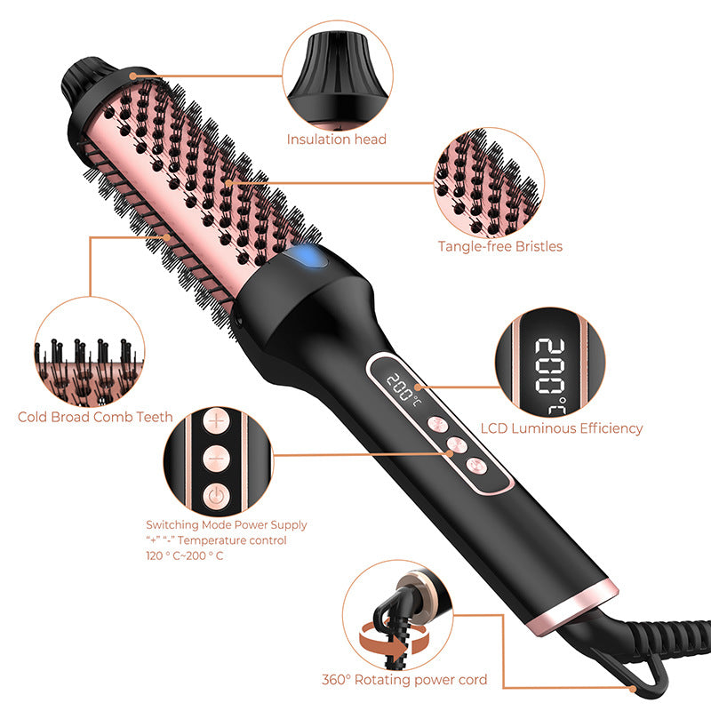 Hair Dryer Cross-border Three-in-one Curling Hair Stick Straight Curling Hair Dryer High-power Hot Air Comb