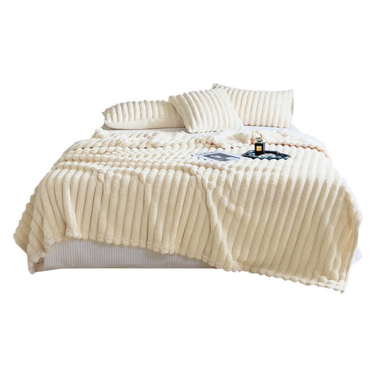 Rabbit Velvet Blanket Solid Color Summer Bedding Thickened Warm Milk Velvet Blanket Flannel Blanket Nap Sofa Blanket